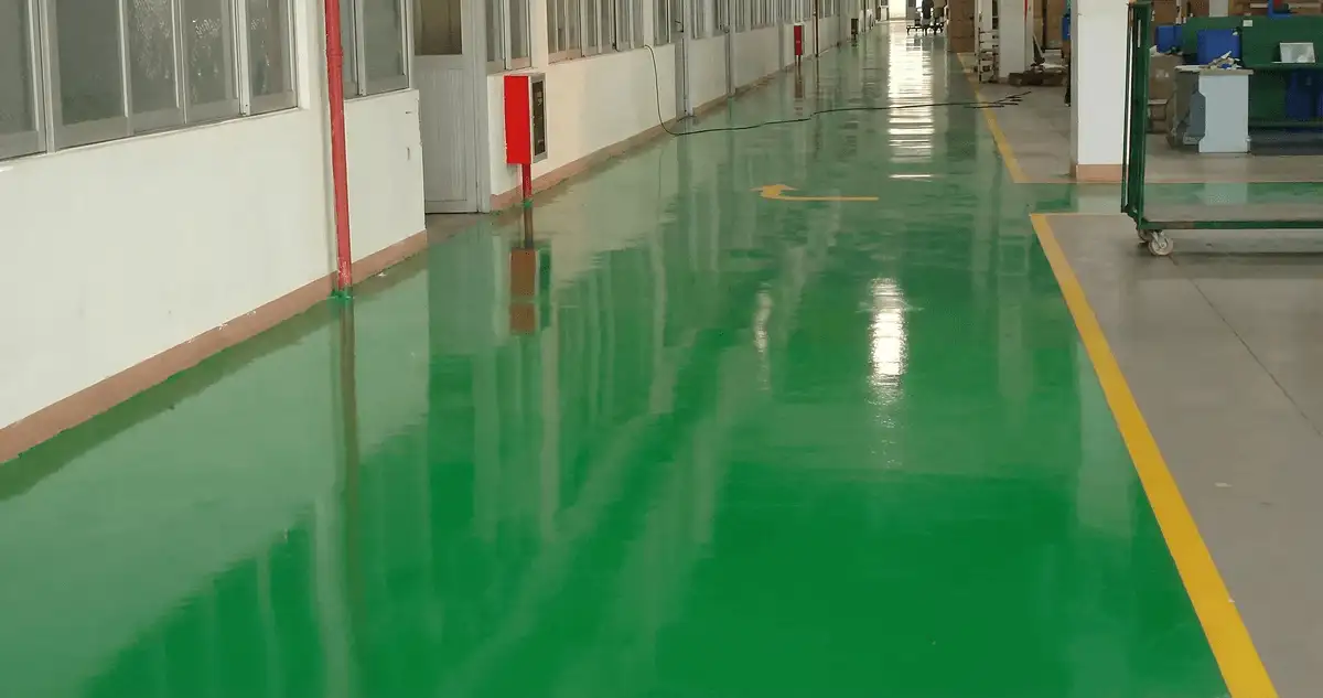 A factory floor professionally covered and marked with epoxy flooring in Chula Vista, CA