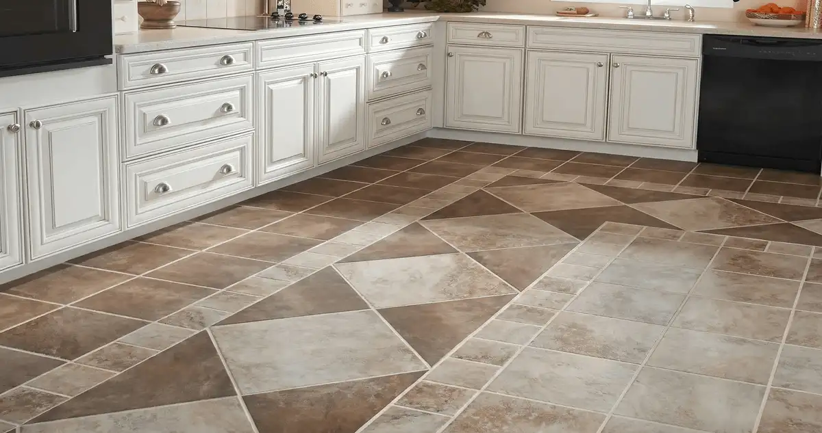 Kitchen with white cabinets and a professionally installed tile floor in Chula Vista, CA